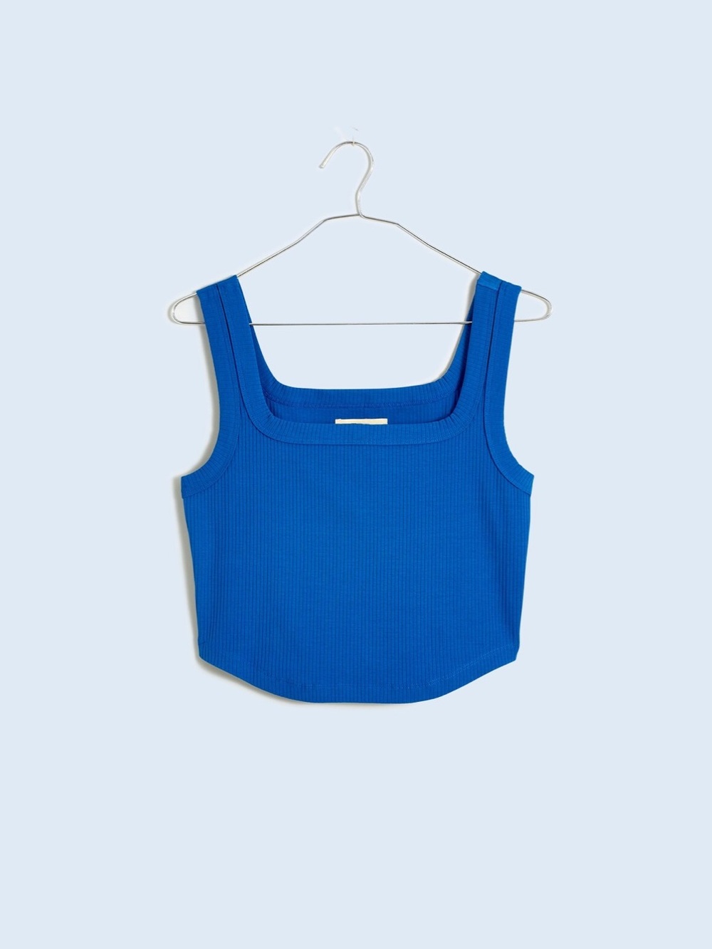 Madewell The Tailored Crop Tank in Sleekhold in Pure Blue - Size Large
